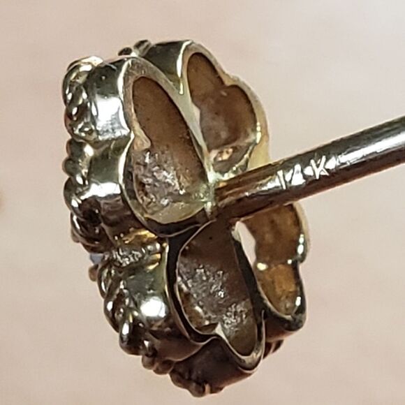 VINTAGE 1950s Farr & Company 14K Diamond Center Heart Clover Tack Pin Valentine - Picture 11 of 11